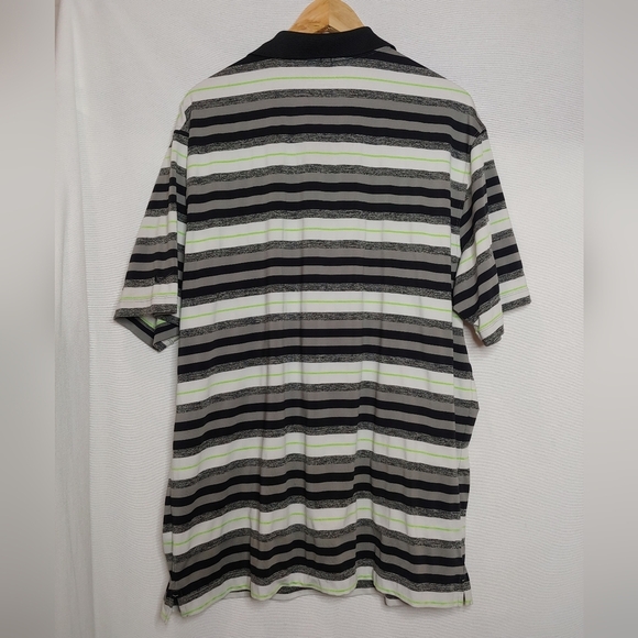 Nike Golf Tour Performance PoloWhiye Black Green Stripe XL 452510-017 Dri Fit - Picture 3 of 8